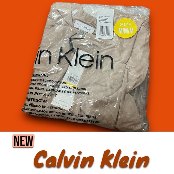 New NWT Calvin Klein Mock Neck Sleeveless Top Mushroom - Picture 4 of 5